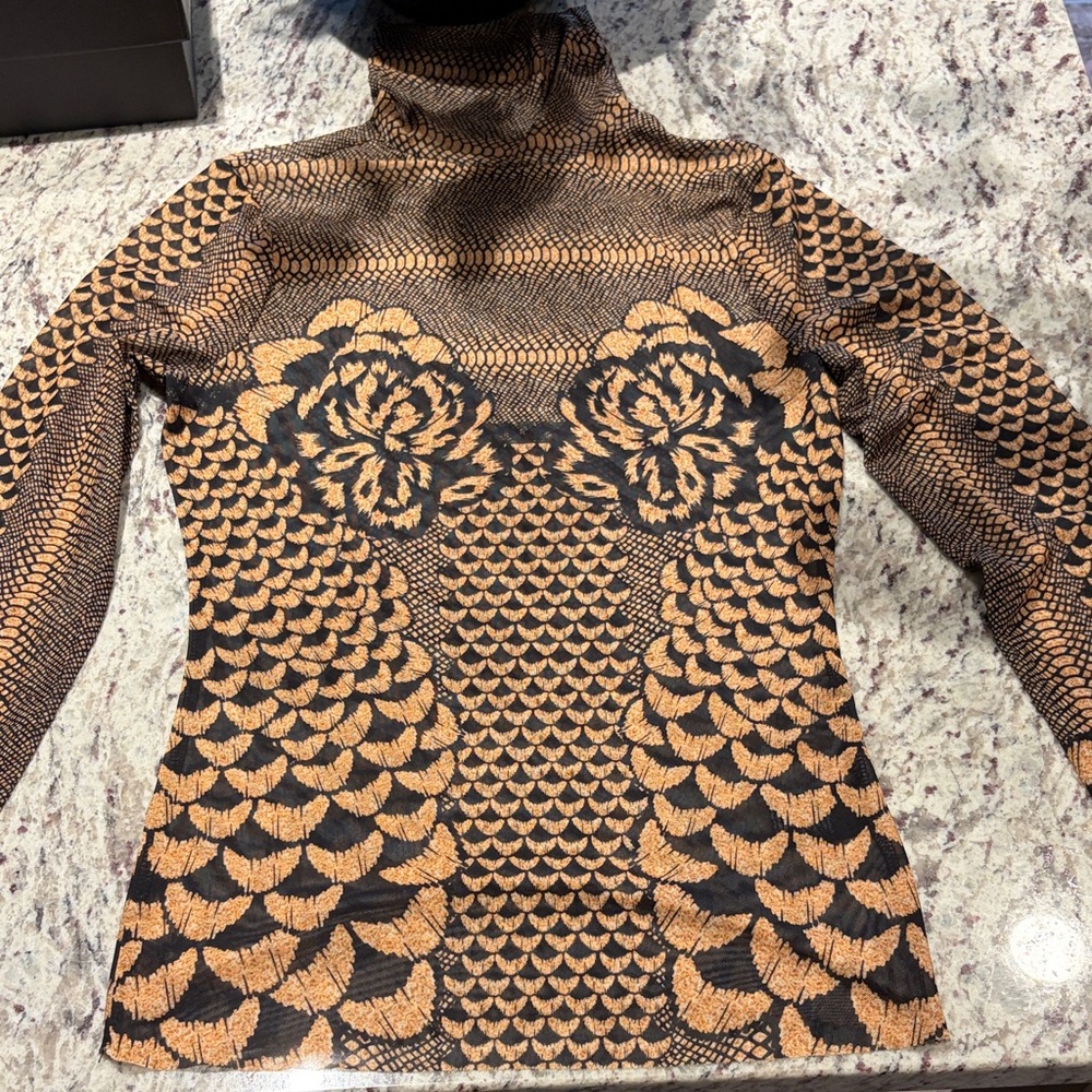 AFRM Black and Tan Patterned Top